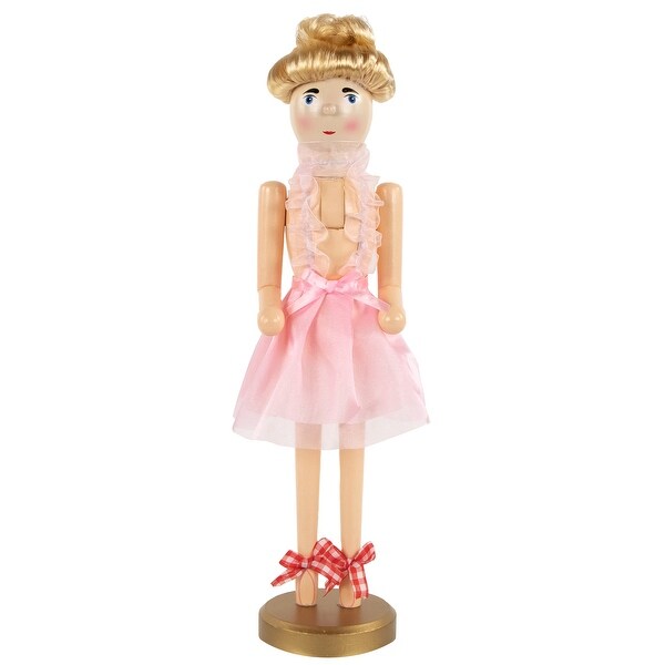 15.5 Pink Tutu Blonde Wooden Ballerina Wooden Christmas Nutcracker