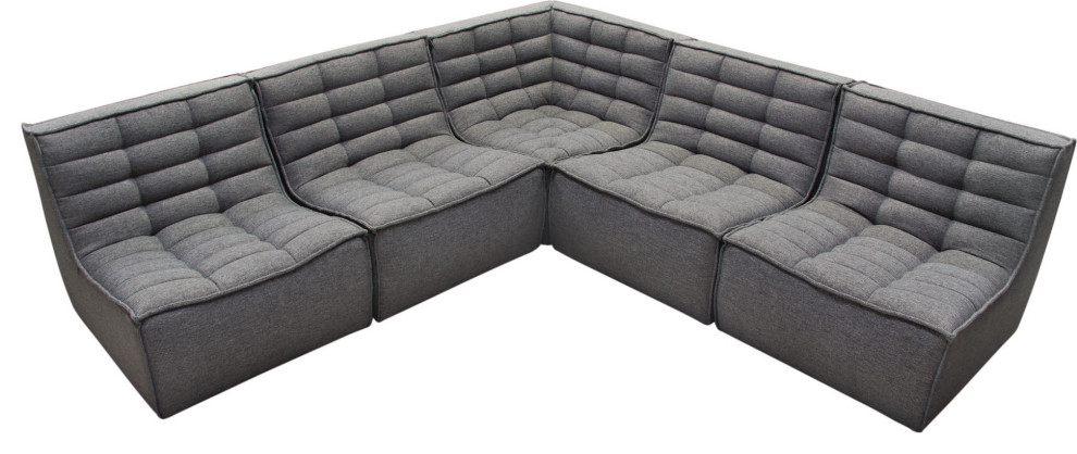 Marshall 5 Piece Corner Modular Sectional   Transitional   Sectional Sofas   by HedgeApple  Houzz