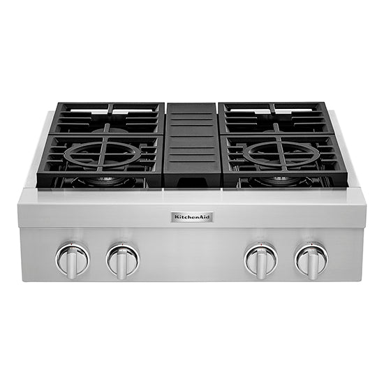 KitchenAid KCGC500JSS 303939 4Burner CommercialStyle Gas Rangetop in S