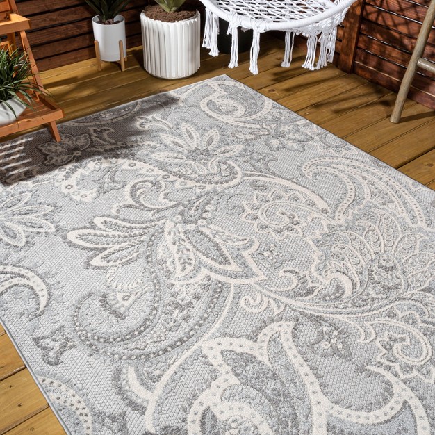 Julien Paisley High low Indoor outdoor Area Rug Jonathan Y