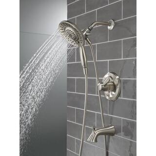 Delta Lahara In2ition 2-in-1 Single-Handle 5-Spray Tub and Shower Faucet in Brushed Nickel 144938DC-SS-I20