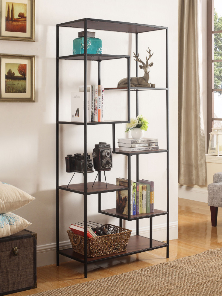 Asher 7 shelf Bookcase Walnut   Modern   Bookcases   by Modon  Houzz