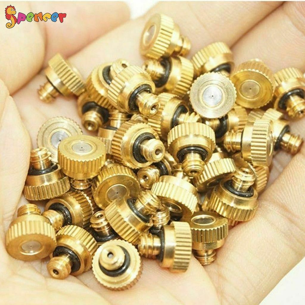 20/30Pcs Brass Misting Nozzles Water Mister Sprinkle Water Hose Nozzles for Cooling System 0.012