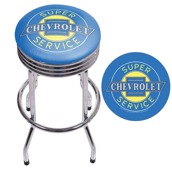 Chevrolet Chrome Ribbed Bar Stool - Super Service