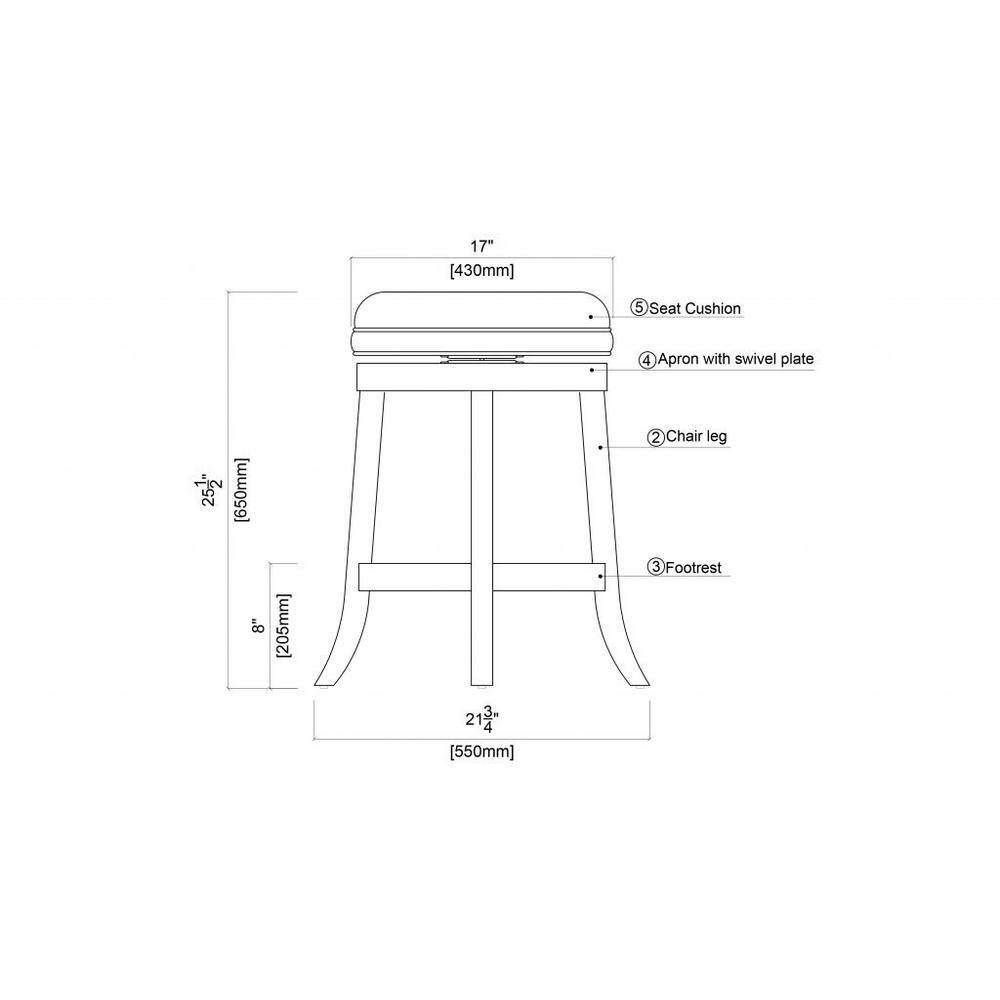 Boraam 24 in. Cherry Backless Wood Barstool 44224