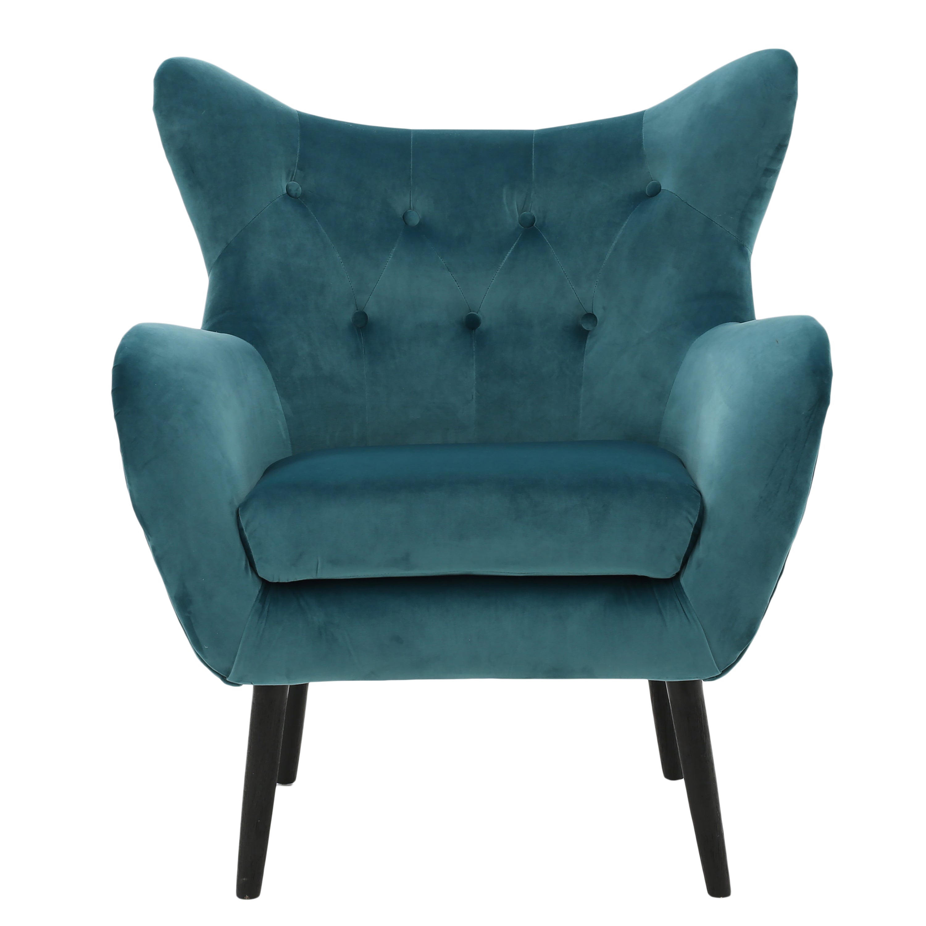 Mae Velvet Tufted Wingback Armchair