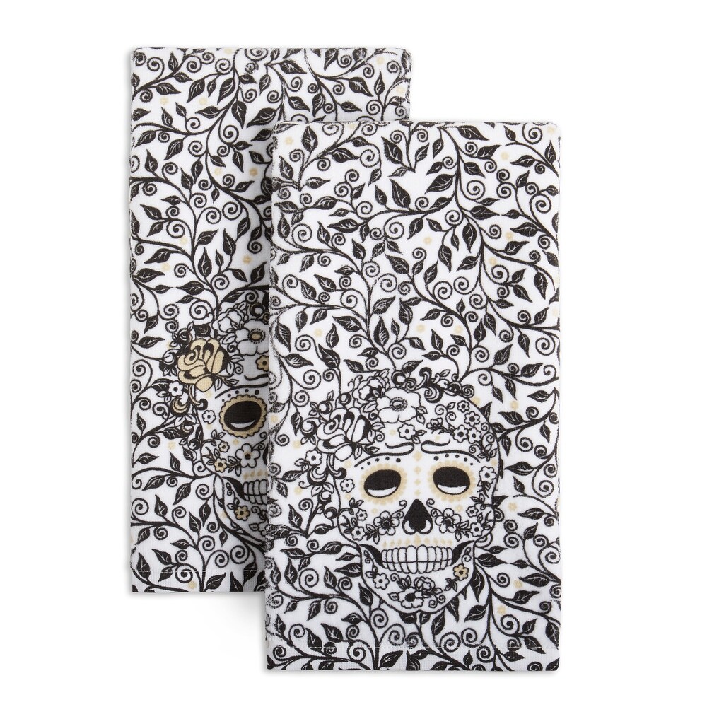 Fiesta Skull   Vine Kitchen Towel Set  Set of 2   16\