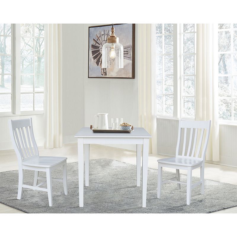 International Concepts Traditional Dining Table and Chair 3-piece Set