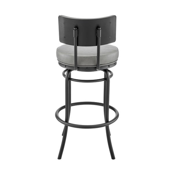 Rees Modern Swivel Counter/Bar Stool in Faux Leather and Metal