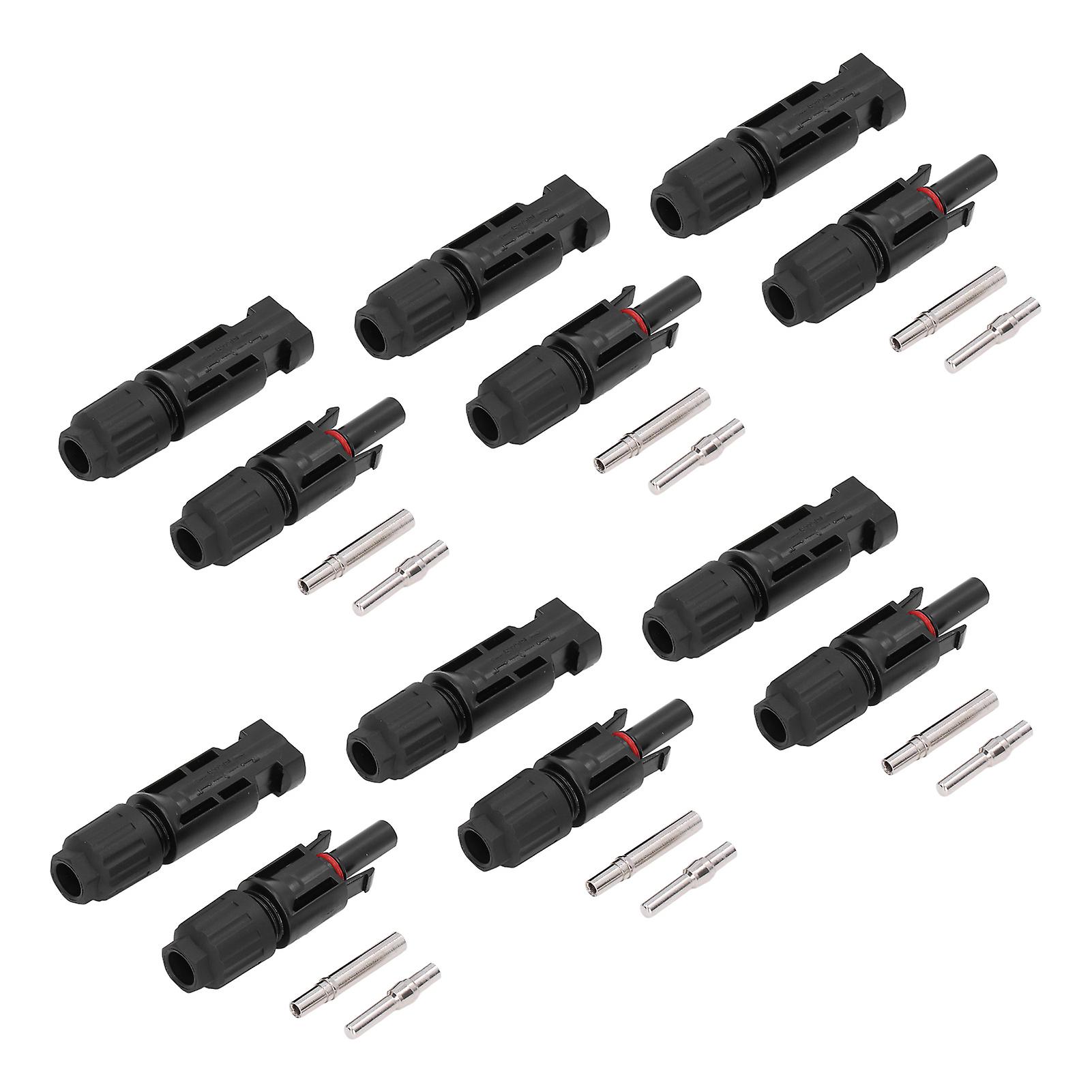 6 Set Solar Connector Male Female Ip67 Waterproof Pv Panel Cable Plug High Voltage 30a 1500v