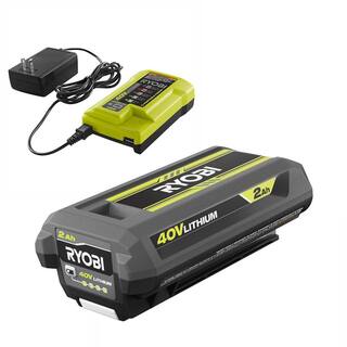 RYOBI 40V Lithium-Ion 2.0 Ah Battery and Charger OP4020A-03