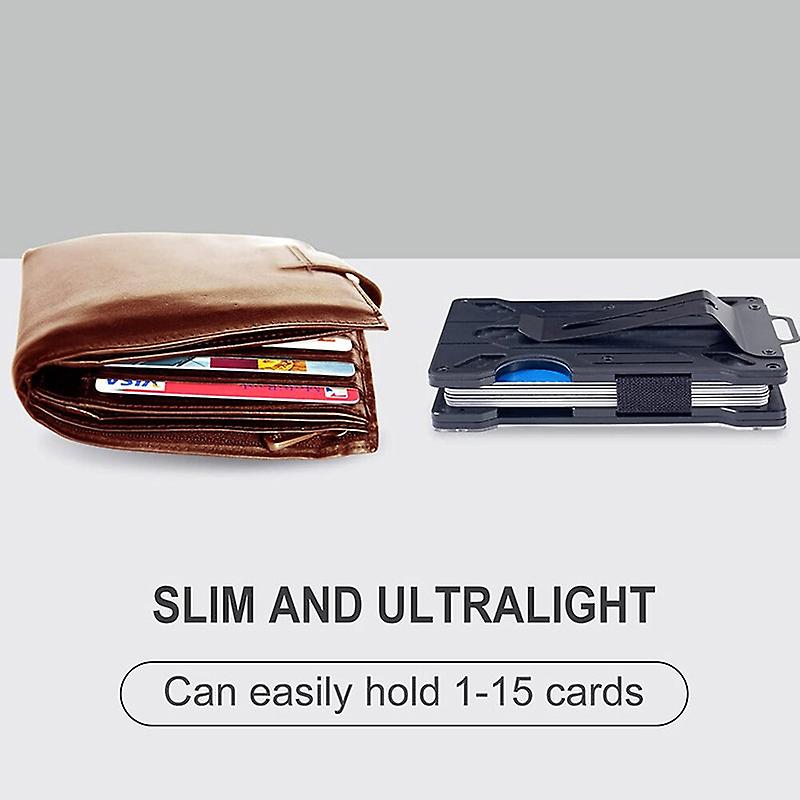 Wallet For Men Outdoor Card Holder Practical Tactical Magsafe Aluminum Fashion Mini Smart Magic Wallet Holds Up 15 Cards