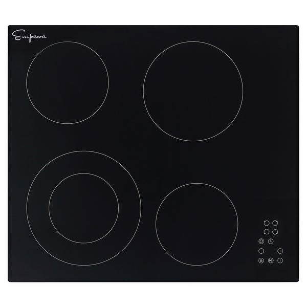 24-in 4 Elements Radiant Electric Cooktop Including Dual Zone Element - 24