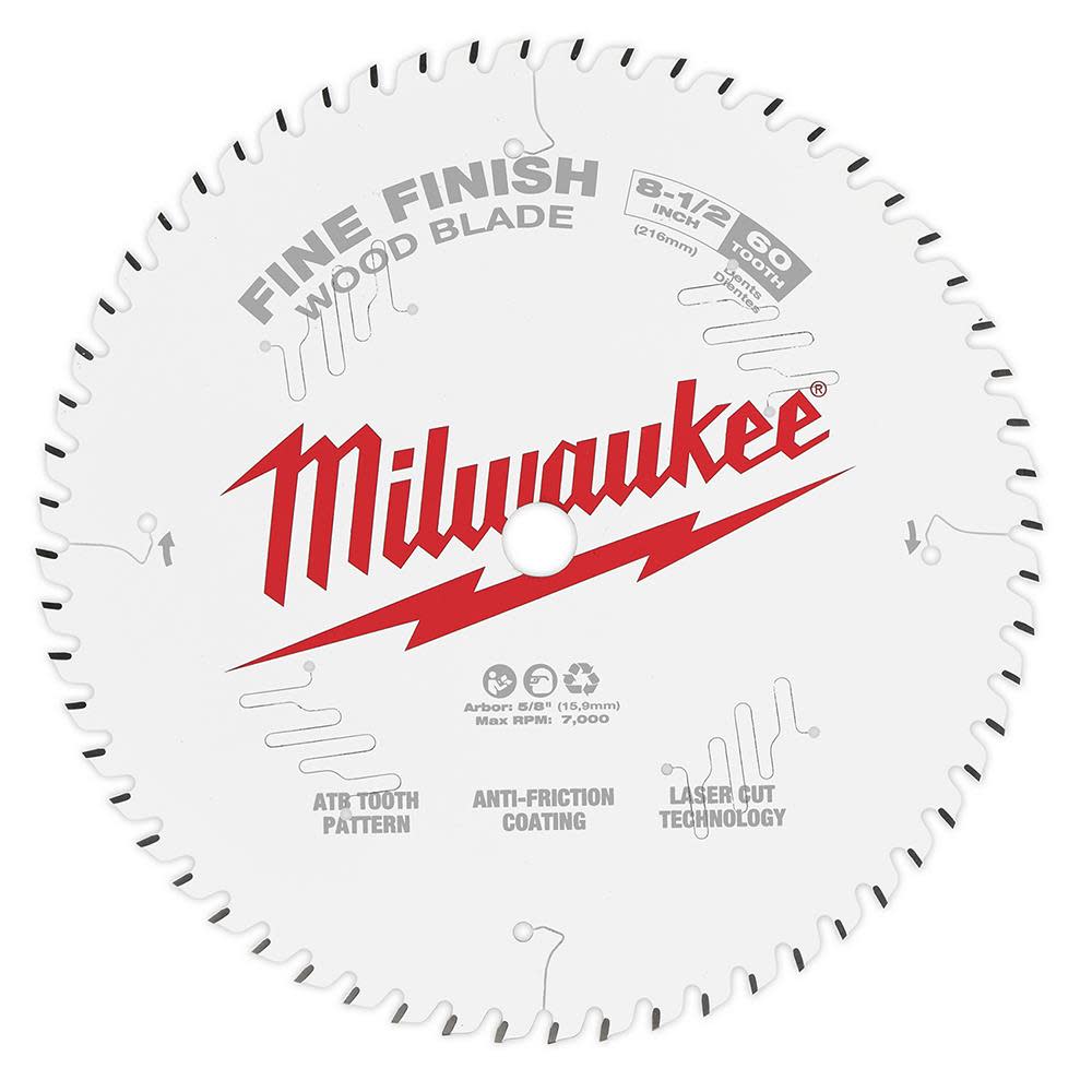 Milwaukee 8-1/2 in. 60T Fine Finish Circular Saw Blade 48-40-0826 from Milwaukee