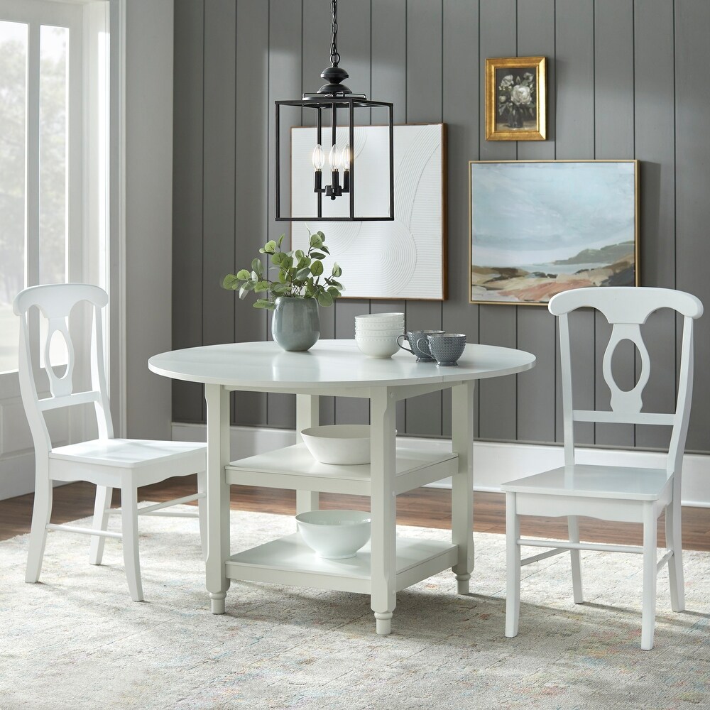 Simple Living Cottage White Round Dining Table