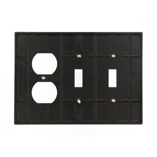 Leviton Brown 3-Gang 2-Toggle1-Duplex Wall Plate (1-Pack) 80521