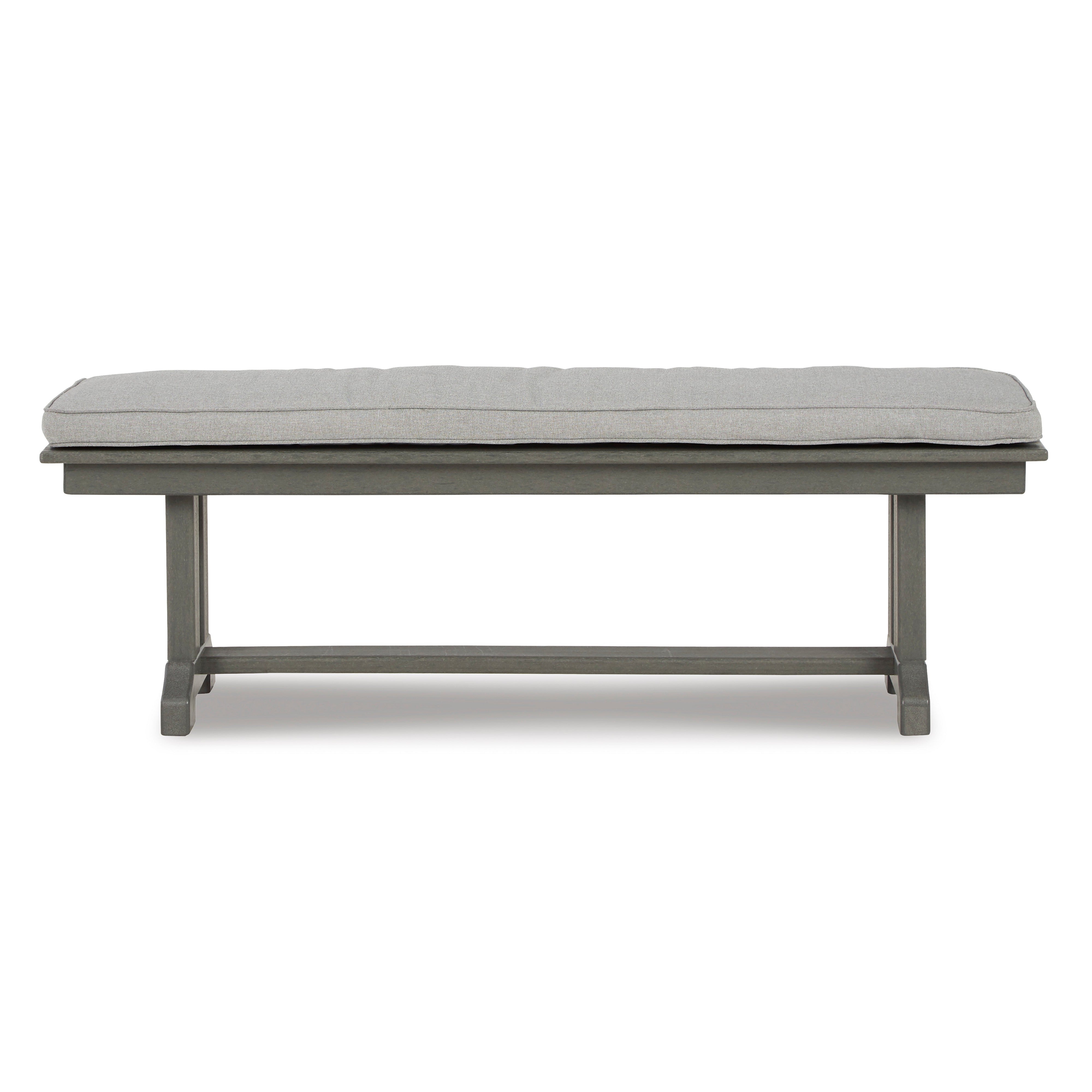 Poly Grey Outdoor Bench with Cushion