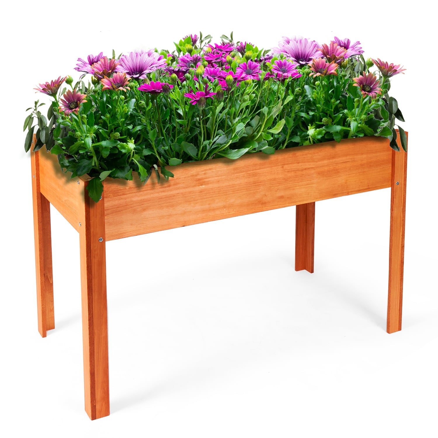 EXCITED WORK Indoor and Outdoor Elevated Planter Boxes, Natural Wood Planter Racks for Gardens, Patios, Hallways, for Growing Flowers, Fruits, Vegetables