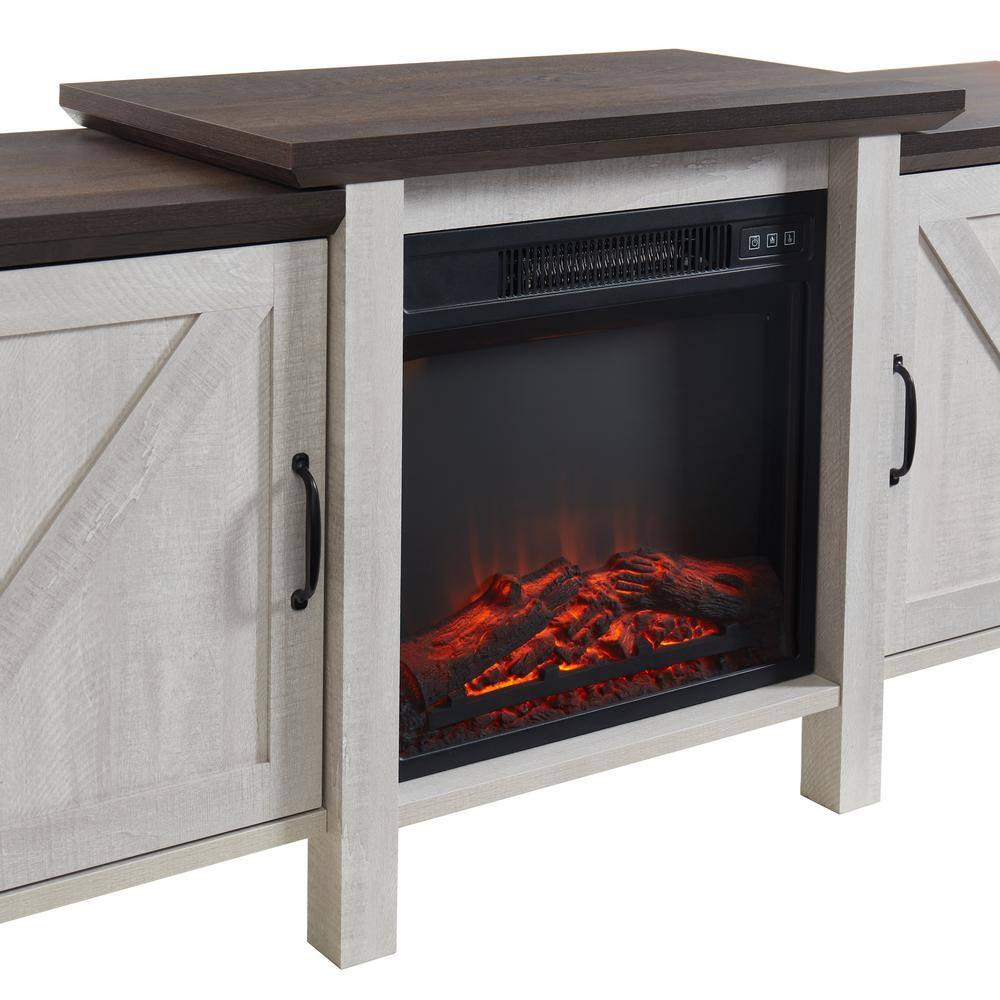 EDYO LIVING 63 in Freestanding Wooden Electric Fireplace TV Stand in Grey