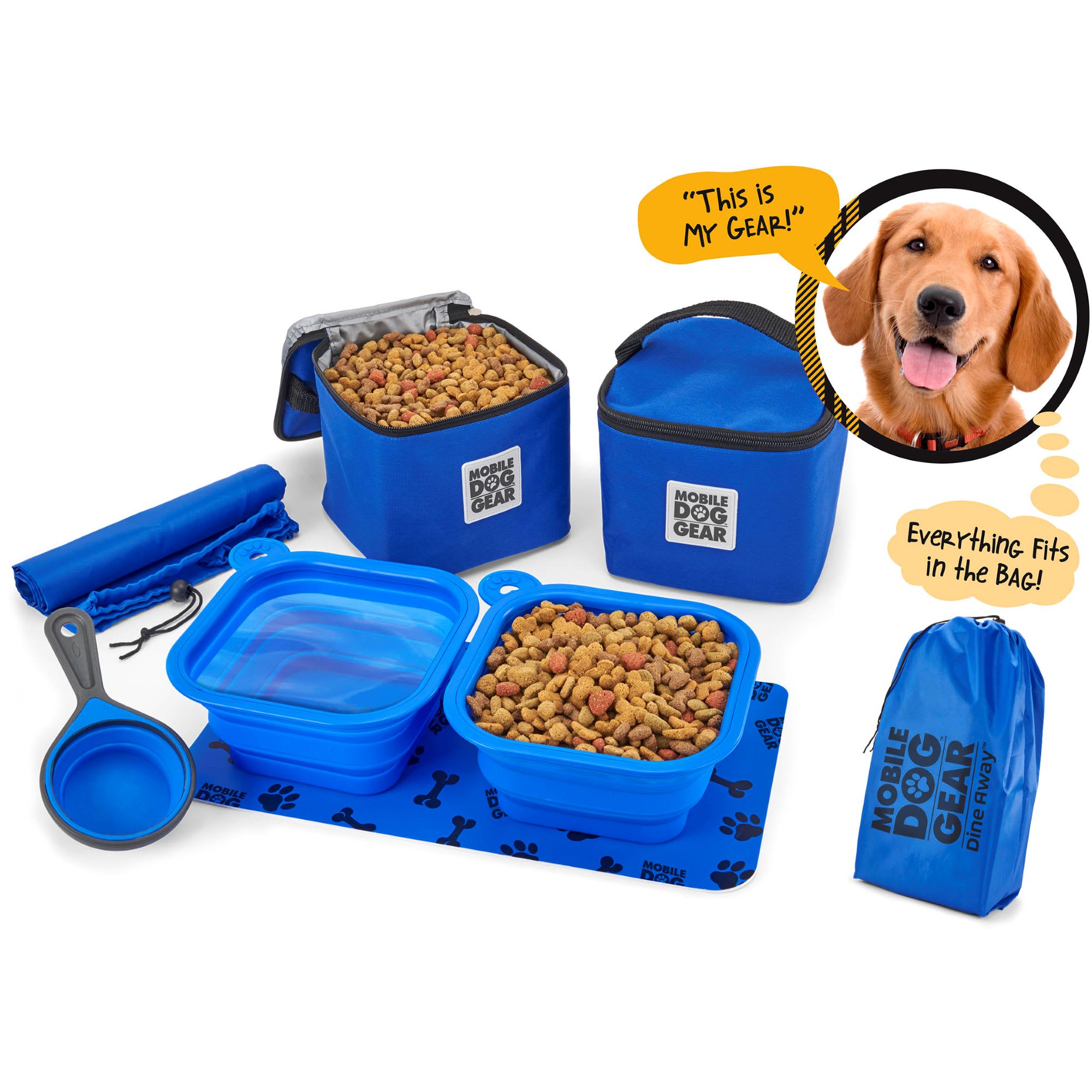 Mobile Dog Gear Royal Blue Dine Away Bag， Small