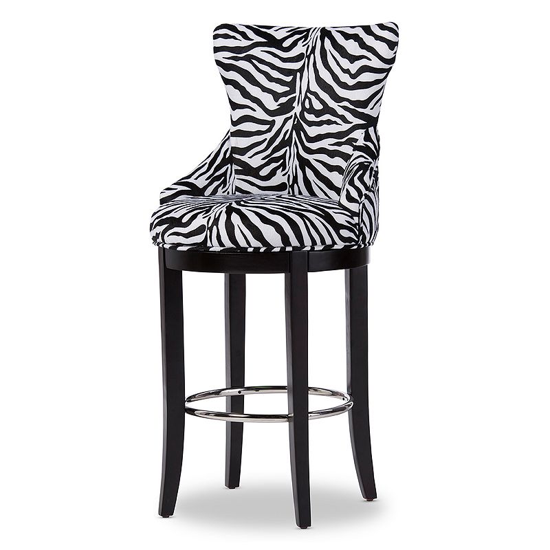 Baxton Studio Peace Zebra Print Bar Stool