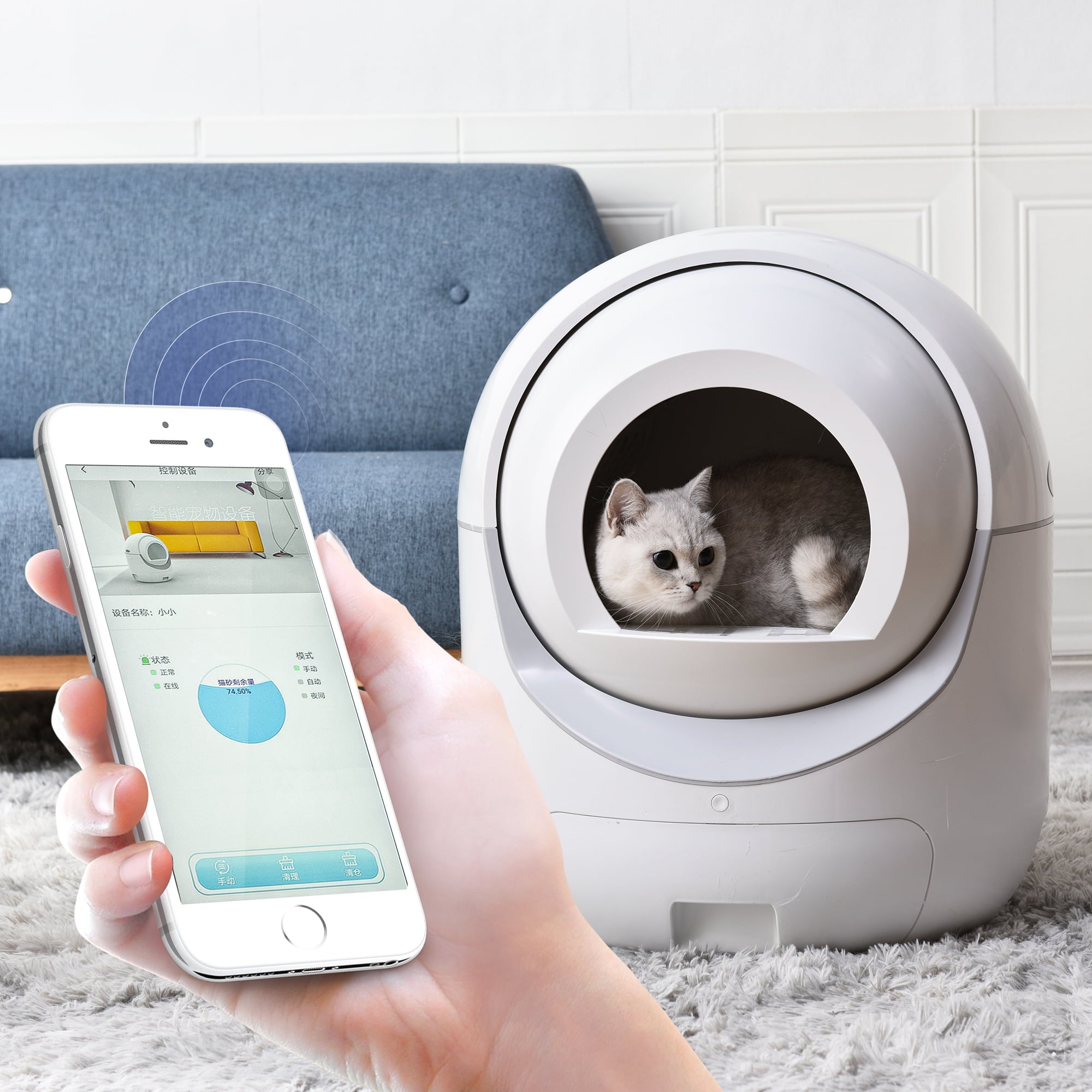 Churanty Self Cleaning Cat Litter Box Smart Automatic Extra Large for Multiple Cats Scooping Automatically WiFi App Connected Secure Odor Removal Support 5G and 2.4G