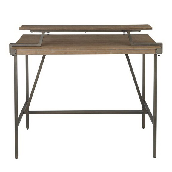 Gia Industrial Counter Table in Antique Metal and ...