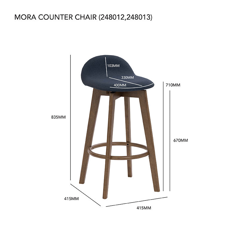 MORA Bar Stool - Chestnut & Walnut