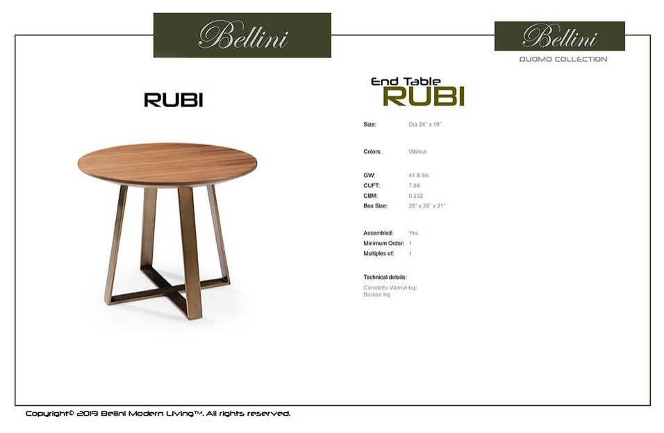 Rubi End Table   Contemporary   Side Tables And End Tables   by BisonOffice  Houzz