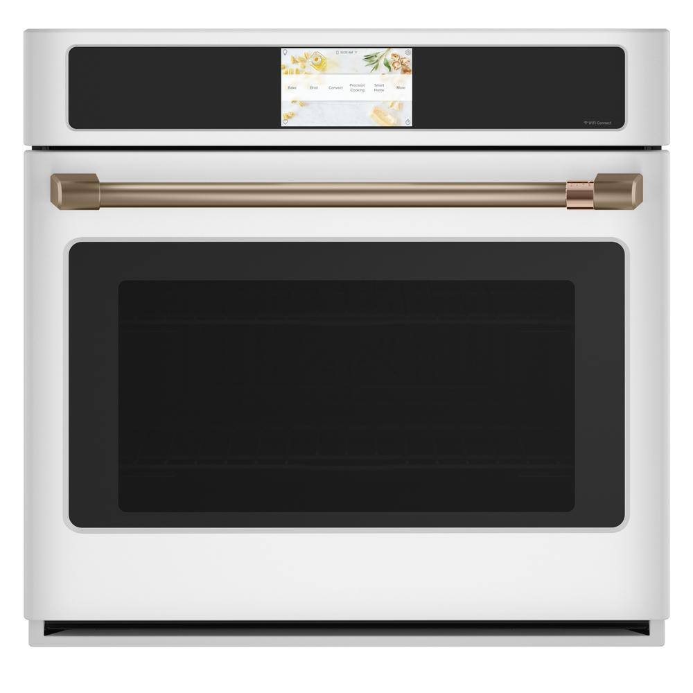 Cafe 30 in. Smart Single Electric Wall Oven with Convection and Self Clean in Matte White Fingerprint Resistant CTS90DP4NW2