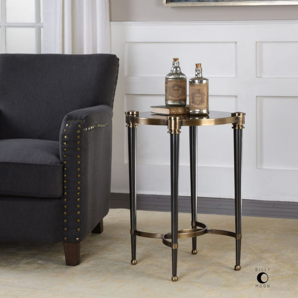 Uttermost Thora 19 x 25 quotBrushed Black Accent Table   Transitional   Side Tables And End Tables   by Designer Lighting and Fan  Houzz