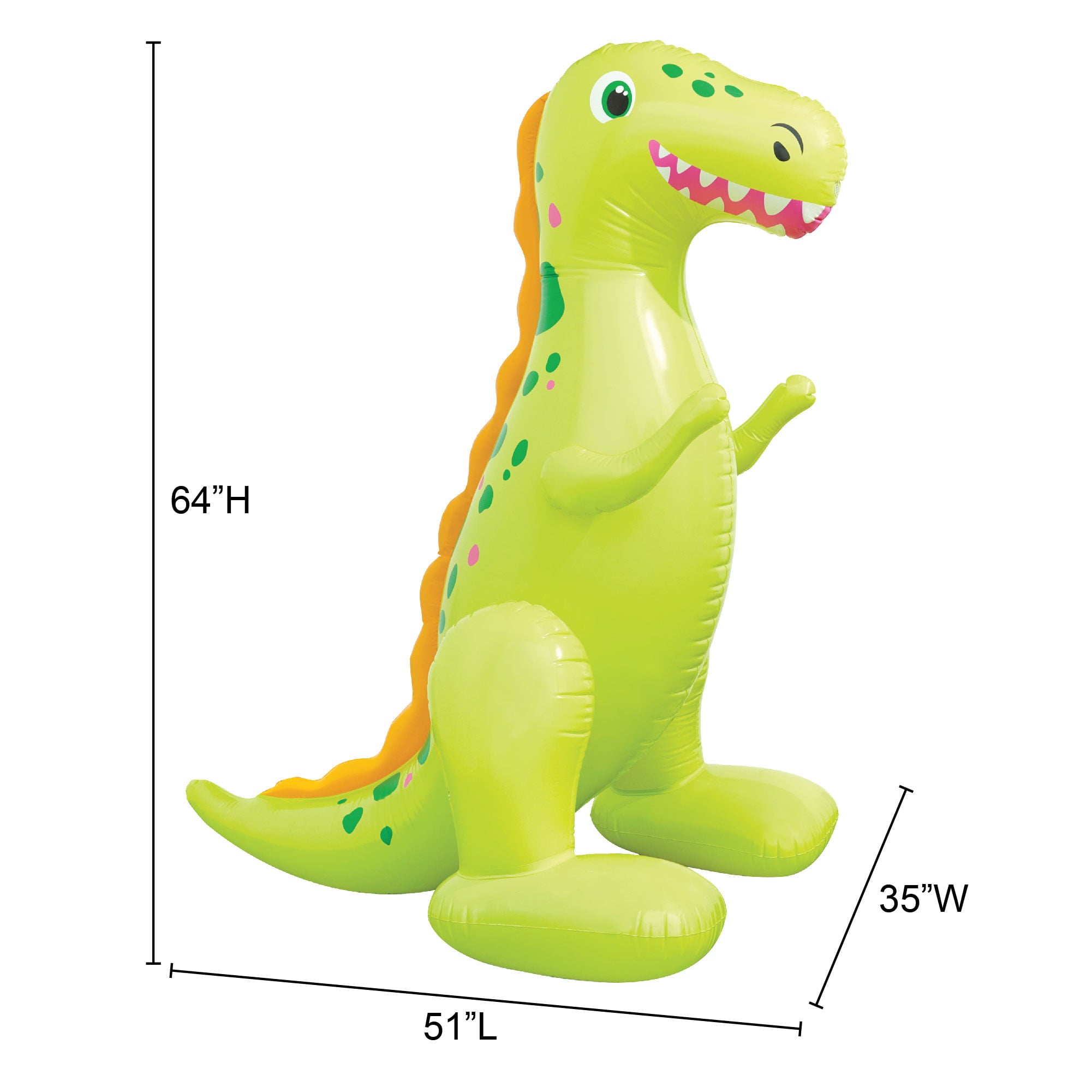 Play Day Large Dinosaur Character Inflatable Sprinkler Pool Game， Ages 3 and Up， Unisex