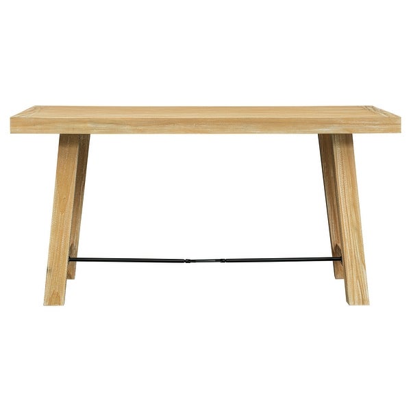 Wood Rectangular Dining Table with Bottom Metal Chain