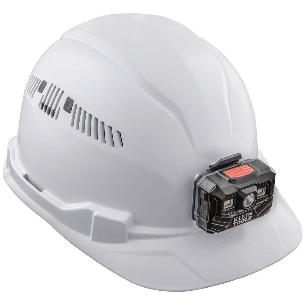 Klein Tools Hard Hat Vented Cap Style with Rechargeable Headlamp White 60113RL from Klein Tools