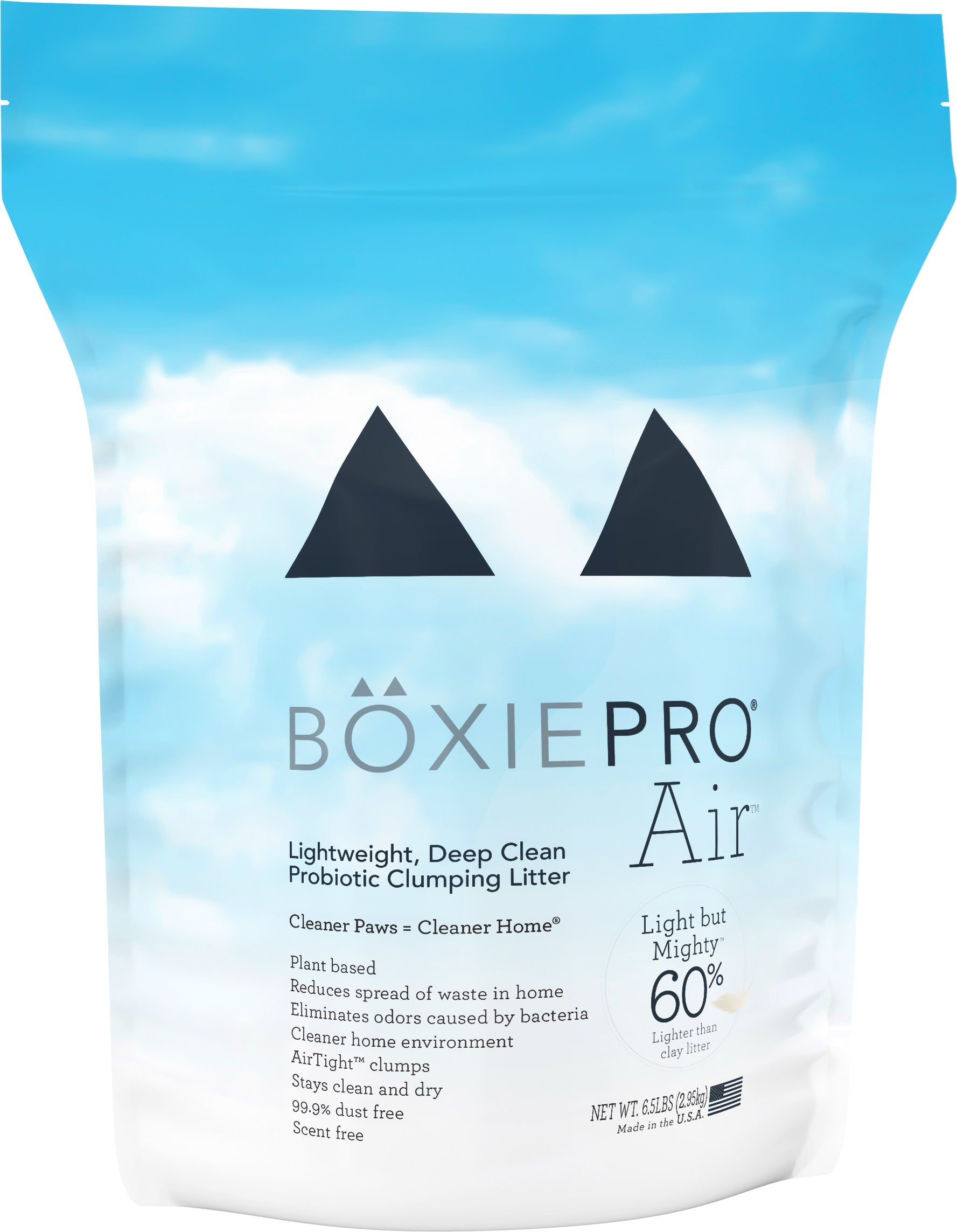 BoxiePro Air Lightweight Deep Clean， Probiotic Clumping Litter. 6.5 lb.