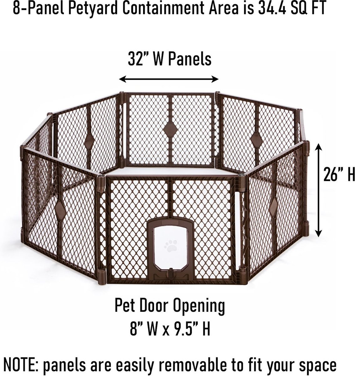 MyPet 8-Panel Petyard Passage Plastic Dog Pen