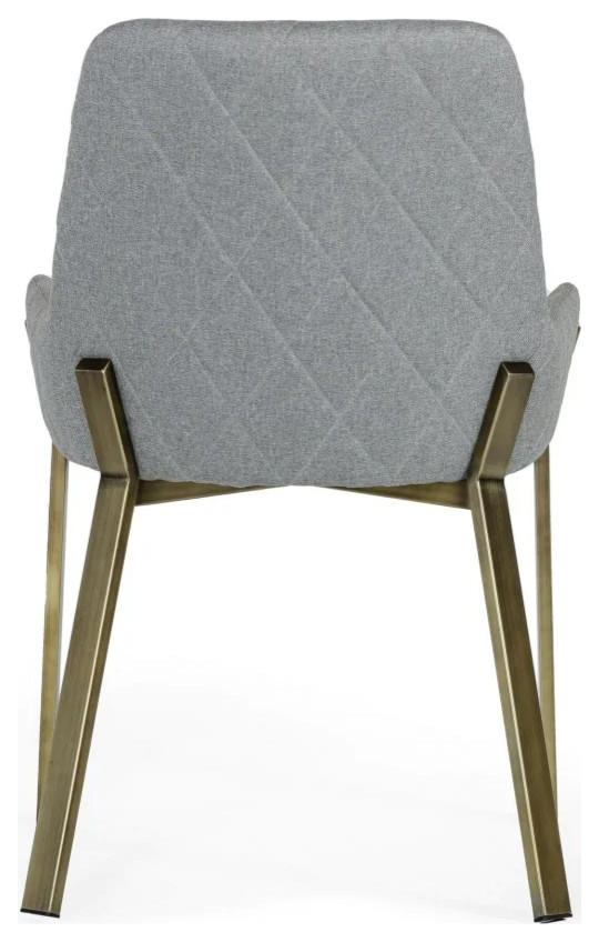 Susie Modern Gray  ampAntique Brass Dining Chair Set of 2   Contemporary   Dining Chairs   by Virgil Stanis Design  Houzz