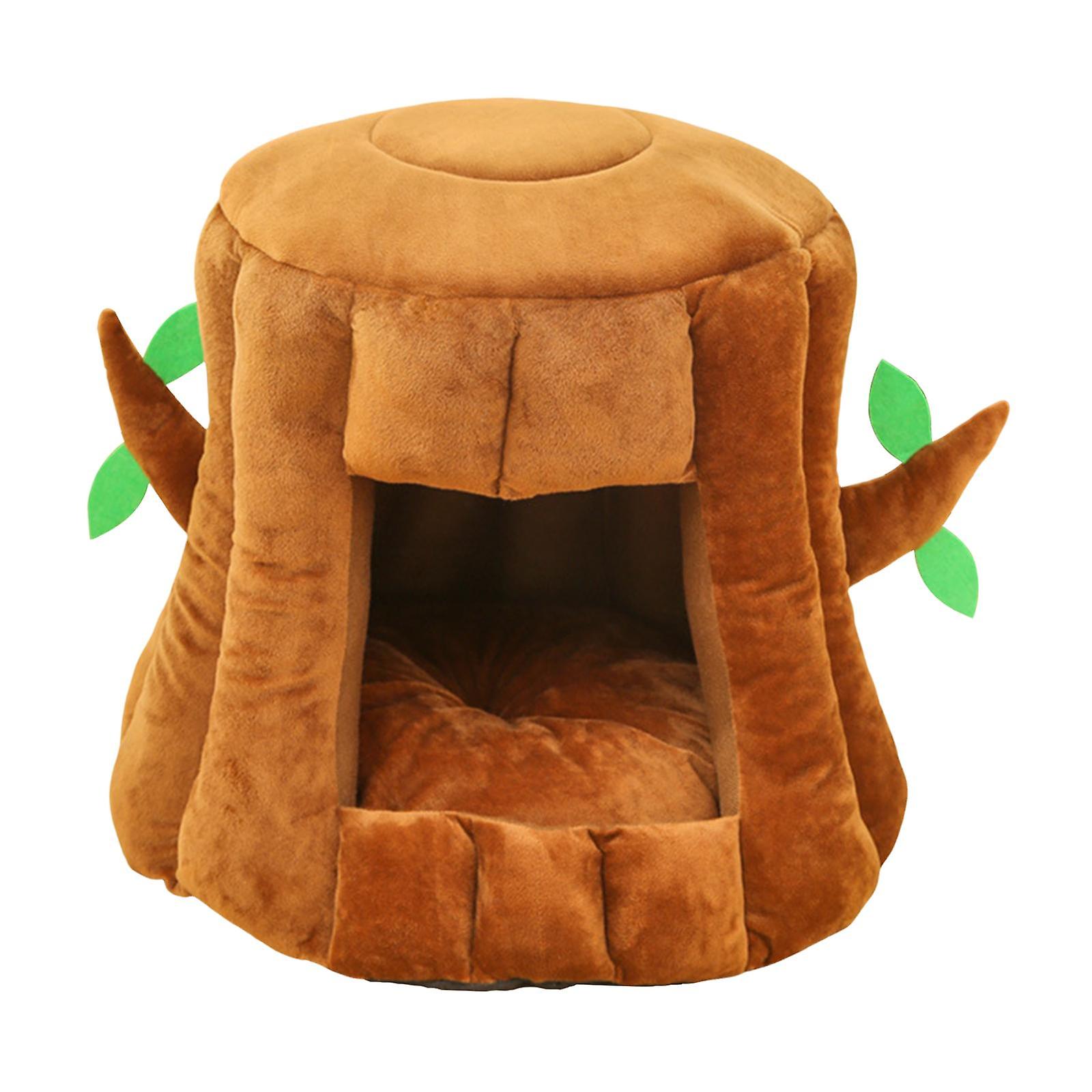 Cat Sleeping Bed Self Warming Dog Cat Cave Bed For Rabbit Doggy Kitten Kitty Brown