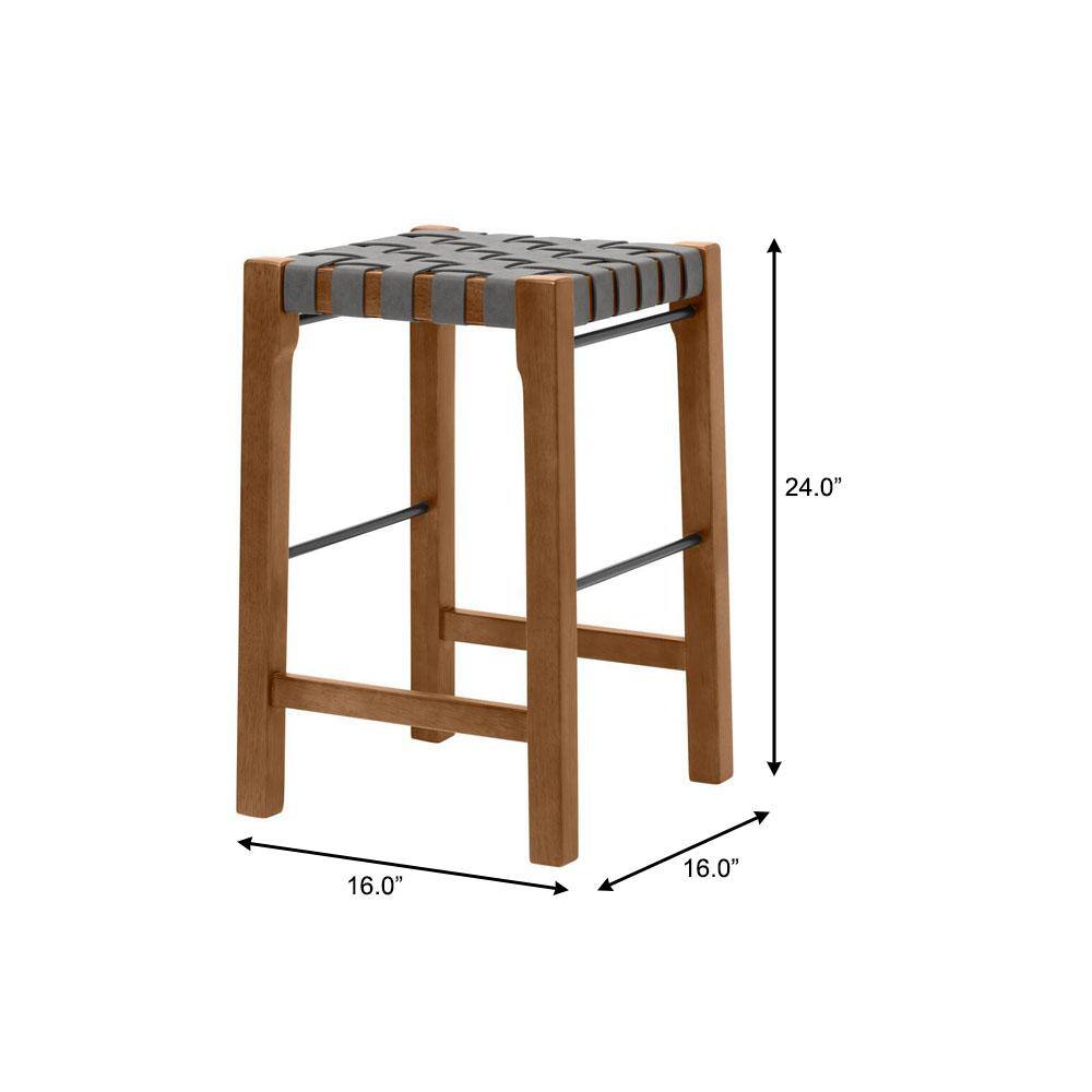 StyleWell Brickmore Gray Woven Backless Counter Stool (24