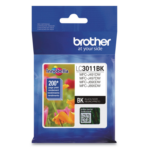 Brother LC3011BK Ink， 200 Page-Yield， Black