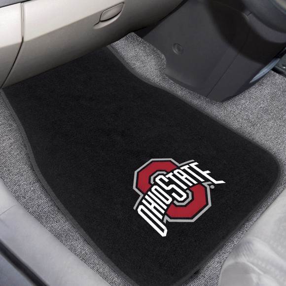 Ohio State Buckeyes NCAA 2-pc Embroidered Car Mat Set