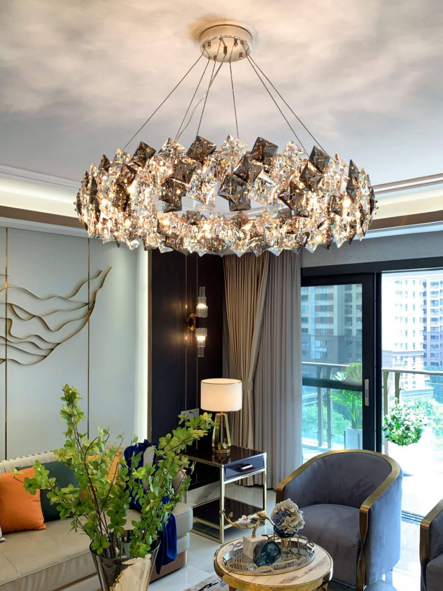 Scale Crystal Round Chandelier