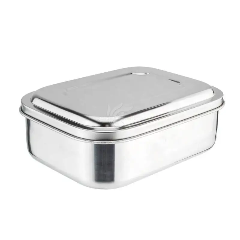 Hot Sale Outdoor Cooking Stainless Steel Lunch Box   Bento Box For Camping Hiking