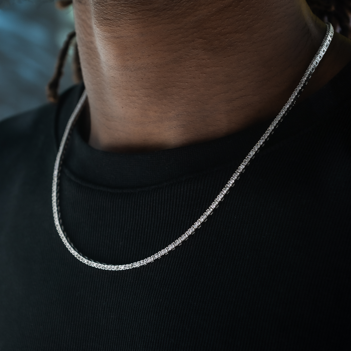 Diamond Tennis Chain in White Gold- 2mm