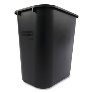 Rubbermaid Commercial Products 7 Gal. Black Plastic Rectangular Deskside Trash Can RCP295600BK