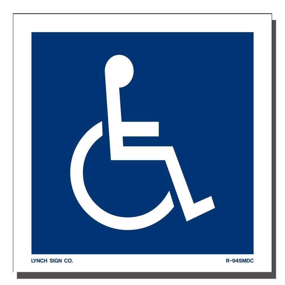 Lynch Sign 5 in. x 5 in. Decal Blue on White Sticker Accessible Symbol R- 94SMDC