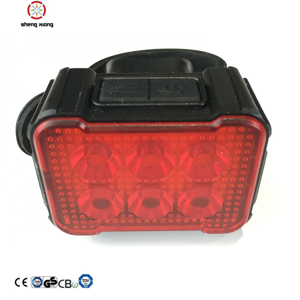 Lamp Bicycle 6 Led usb recharge  Cycling Bike Ultra Bright Rear Tail Light/bicycle Light Led