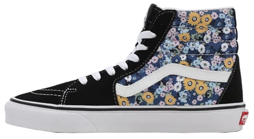 Vans UA SK8 Hi Floral Black White Womens Suede and Canvas Skate Trainers