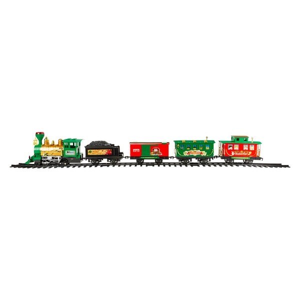 21Piece Battery Operated Lighted and Animated Christmas Express Train Set with Sound