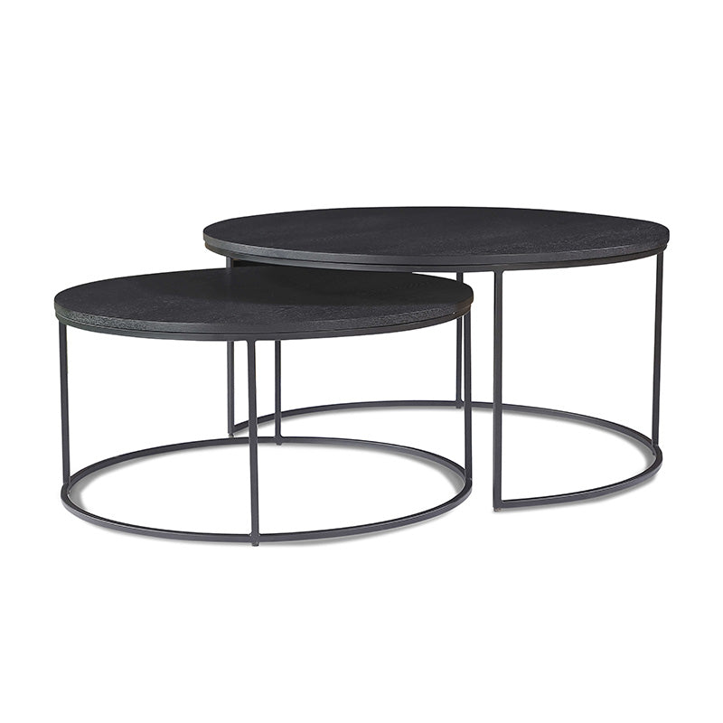 BRANDI Nest of 2 Tables 75/90cm - Black